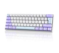 MAGIC-REFINER MK21 Teclado Mecánico para Juegos Cableado 60% USB-C, Distribución UK QWERTY, Interruptores Lineales Red, Hot Swappable, 62 Teclas Ultra-Compacta, RGB, Tecla PBT, Lavanda