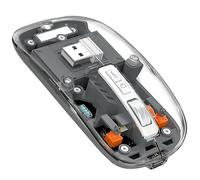 MAGIC-REFINER Ratón Inalambrico Recargable, 2,4G+Bluetooth 5.0 Silencioso y ErgonóMico RatóN, 2400 dpi Ratón Gaming Ultra Delgado con Receptor USB-Nivel de Batería Visible para Portatil/PC/Mac-Gris