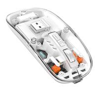 MAGIC-REFINER Ratón Inalambrico Recargable, 2,4G+Bluetooth 5.0 Silencioso y ErgonóMico RatóN, 2400 dpi Ratón Gaming Ultra Delgado con Receptor USB-Nivel de Batería Visible para Portatil/PC/Mac-Blanco