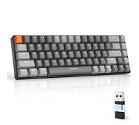 MAGIC-REFINER RK68 Teclado Inalambrico, Teclado Mecánico Gaming 60%, Apex Pro Mini Modo Dual 2.4Ghz/Bluetooth 5.0 Interruptor Azul Hot Swap con Receptor 2 en 1 para PC/Mac/Tableta/Teclado QWERTY US