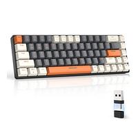 MAGIC-REFINER RK68 Teclado Inalambrico, Teclado Mecánico Gaming 60%, Apex Pro Mini Modo Dual 2.4Ghz/Bluetooth 5.0 Interruptor Rojo Hot Swap con Receptor 2 en 1 para PC/Mac/Tableta/Teclado QWERTY US