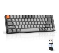 MAGIC-REFINER RK68 Teclado Inalambrico, Teclado Mecánico Gaming 60%, Apex Pro Mini Modo Dual 2.4Ghz/Bluetooth 5.0 Interruptor Rojo Hot Swap con Receptor 2 en 1 para PC/Mac/Tableta/Teclado QWERTY US