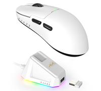 MAGIC-REFINER X AJAZZ Ratón Inalámbrico para Juegos AJ159P Superlight con Base De Carga Magnética RGB, 2.4G/USB-C, Sensor PAW3395, 26000DPI, 6 Botones Programables, Batería De 200 Horas para PC/Mac