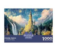 Magic Ring Saga Minas Tirith City 1000 Stück Premium-Karton Puzzle Starry-Night Style Castle Lebendige Bilder Kreatives Spiel Puzzles Als Geburtstagsgeschenke 38x26cm/1000pcs