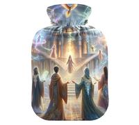 Magic School - Botella de agua caliente con funda suave, bolsa de agua caliente para calentar la cama del pie, alivio del dolor, tamaño mediano