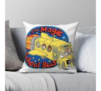 Magic School Bus Anime - Funda de almohada cuadrada de poliéster y lino, terciopelo, con cremallera, decoración para sofá