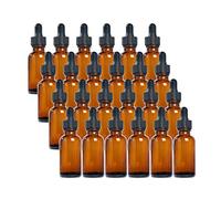 Magic Season Botellas de Vidrio Redondas de Boston (Ámbar/ 30 ml con Gotero/ 24 Unidades)