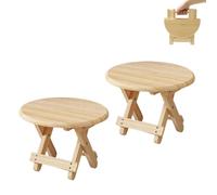 MAGIC SELECT 2 Mini Taburete, Banqueta de Madera Redonda Plegable. Asiento de Viaje, Escalón Infantil, Reposapies Portátil para Hogar, Baño, Cocina, Jardín, Oficina, Viajes. Soporta 90kg.