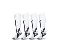 MAGIC SELECT 2 Pares de Medias de Compresión para Mujeres y Hombres (20-30mmHg), Calcetines de Compresión para Deporte, Running, Ciclismo, Viajes. Blanco, CCB2, Talla XXL.