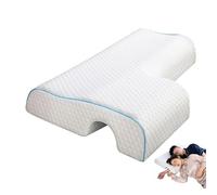 MAGIC SELECT Almohada para Parejas con Espuma Viscoelástica. Cojín Ergonómico con Hueco Izquierdo para Dormir de Lado. Funda Lavable de Poliéster. Descanso Individual o Compartido