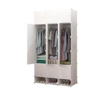 MAGIC SELECT Armario Modular. Estantería de Módulos. Organizador Modular de Ropa. Ropero para Hogar. Estante de Almacenamiento para Dormitorio, 18 Módulos, 2 Barras, 192x105 cm.
