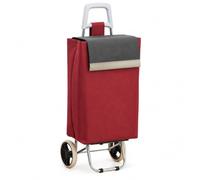 MAGIC SELECT Carrito de la Compra 2 Ruedas Compacto con Bolsillo | Carro Compra Compacto con Bolsillo Trasero, Carro Ligero Plegable para Supermercado, Rojo