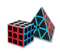 MAGIC SELECT Cubo Mágico Clásico 3x3 y Pirámide Meilong Moyu Cubing Classroom Fibra de Carbono, Sticker Antideslizante con Giro más rápido, fácil y Suave, Principiantes y Profesionales