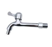 MAGIC SELECT Grifo de jardín, acero inoxidable, gris, 1 agujero, 2 asas, desplegable, resistente, montaje en pared, ideal para jardín y terraza