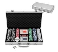 MAGIC SELECT Juego Poker de Mesa. Maletín de Poker Profesional con 300 Fichas, 2 Barajas, 5 Dados, Ficha Dealer y Llave para Cierre. Set de Poker Completo para Casa, Fiestas y Reuniones