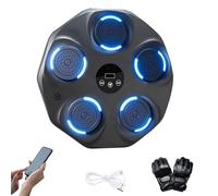 MAGIC SELECT Máquina de Boxeo Musical Equipo de Entrenamiento para Pared con LED, Guantes de Boxeo, Bluetooth y Luces al Ritmo de la Música. Maquina de Boxeo para Niños/Adultos.(9 Modos, 43x43 cm)