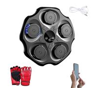 MAGIC SELECT Máquina de Boxeo Musical Equipo de Entrenamiento para Pared con LED, Guantes de Boxeo, Bluetooth y Luces al Ritmo de la Música. Maquina de Boxeo para Niños/Adultos. (9 Modos, 43x43 cm)