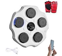 MAGIC SELECT Máquina de Boxeo Musical Equipo de Entrenamiento para Pared con LED, Guantes de Boxeo, Bluetooth y Luces al Ritmo de la Música. Maquina de Boxeo para Niños/Adultos. (9 Modos, 43x43 cm)