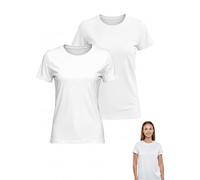 MAGIC SELECT Pack de 2 Camiseta Básica para Mujer. Camiseta Casual de Algodón de Manga Corta, Ajuste Estándar. Camiseta de Cuello Redondo para Mujer. Talla XL