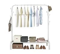 MAGIC SELECT Perchero Burro Independiente con Barra Superior. Balda de Almacenamiento Inferior y 7 Ganchos Laterales. Burro Ropa Resistente. Perchero para Hogar, Dormitorio, Salón.