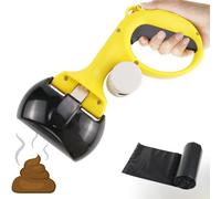 MAGIC SELECT Recogedor de Excrementos para Perros. Recoge Cacas de Mascotas, ABS No Tóxico, Ligero y Duradero, con Gancho y Dispensador de Bolsas (1 Rollo de Bolsas Incluido)