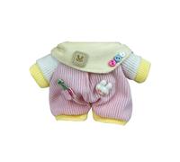 MAGIC SELECT Ropa de Muñeca Compatible con Peluche de 17cm. Conjunto de Ropa y Accesorios, Peto Rosa y Bandana Amarilla (Peluche no Incluido).