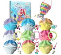 Magic Shell Bath Bomb Gift Set for Kids, 9 Pack Bath Bombs with Little Mermaid for Girls, Organic Bath Bombs with Surprise Inside.