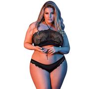 Magic Silk M192 Plus Halter Bandeau & Panty Set Negro Tamao Queen