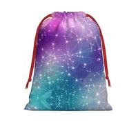 Magic Space Print - Bolsa de regalo de felpa ultra suave con cordón, regalos de dulces para fiestas de Navidad, bolsas de joyería de boda
