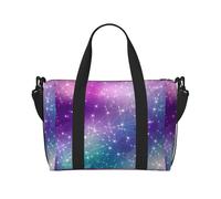 Magic Space Print - Bolsa de viaje cruzada con cremallera, bolso casual para viajes de fin de semana y compras al gimnasio, Black, Talla única, Bolsa de viaje