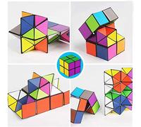 Magic Star Cube 2 en 1, cubo infinito, cubo de velocidad, superficie lisa sólida y duradera, montaje en 3D, alivio de la ansiedad y estrés, rompecabezas duradero para niños y adultos