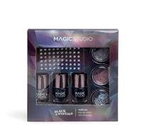 Magic Studio Black Crystals Nail Set | Precio, Comprar n/a 3 Esmaltes de uñas + 3 Purpurina + Pegatinas