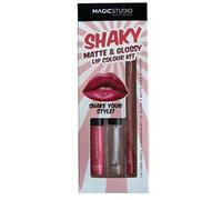 Magic Studio Shaky Matte & Glossy Lip Colour Kit Lip Liner Pencil & Transparent Lip Gloss & Liquid Matte Lip Color