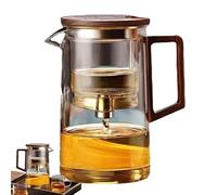 Magic Teapot - 500 Ml Nogal Tea Brewer | con Colador, Filtro De Una Pulsa Con Un Botón Lavavajillas Clásicas Transparente MagicTeapot Para El Hogar Y La Oficina