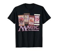 Magic: The Gathering Card Packs Logo Camiseta, Hombre, Negro, S