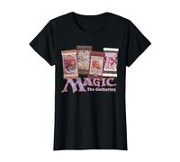 Magic: The Gathering Card Packs Logo Camiseta, Mujer, Negro, XL