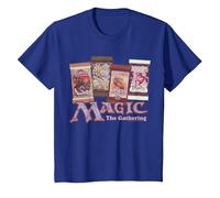 Magic: The Gathering Card Packs Logo Camiseta, Niños, Azul Real, 10 años