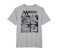 Magic: The Gathering Creature Box Up Camiseta, Hombre Tallas Grandes, Gris Jaspeado, 3X Alto