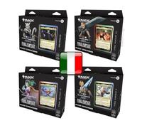 Magic: The Gathering Final Fantasy Commander Display 4 Deck ITA MTG Universes Beyond Commander Mazzi Italiano + 100 Sleeves protectoras