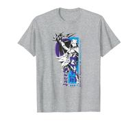 Magic: The Gathering Jace Beleren Ready To Fight Manga Logo Camiseta, Hombre, Gris Jaspeado, S