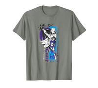 Magic: The Gathering Jace Beleren Ready To Fight Manga Logo Camiseta, Hombre, Verde Militar Jaspeado, S