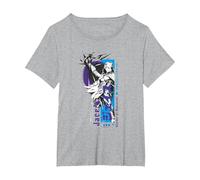 Magic: The Gathering Jace Beleren Ready To Fight Manga Logo Camiseta, Mujer Tallas Grandes, Gris Jaspeado, 1XL Grande