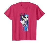 Magic: The Gathering Jace Beleren Ready To Fight Manga Logo Camiseta, Niños, Rojo Jaspeado, 12 años