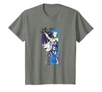 Magic: The Gathering Jace Beleren Ready To Fight Manga Logo Camiseta, Niños, Verde Militar Jaspeado, 12 años