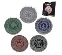 Magic: The Gathering - Juego de 5 Posavasos de Metal Impresos MTG, Producto Oficial para Aficionados, Jugadores y coleccionistas
