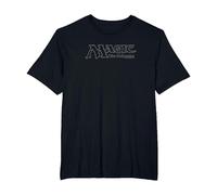 Magic: The Gathering- Magic Classic Logo Silver Camiseta, Hombre Tallas Grandes, Negro, 5X Alto