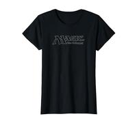 Magic: The Gathering- Magic Classic Logo Silver Camiseta, Mujer, Negro, M