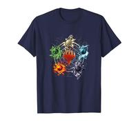 Magic: The Gathering Mana Symbols Epic Poster Camiseta, Hombre, Azul Marino, 5XL