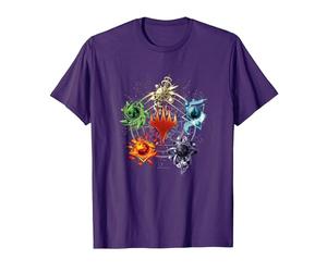 Magic: The Gathering Mana Symbols Epic Poster Camiseta, Hombre, Morado, L