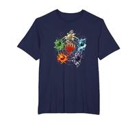 Magic: The Gathering Mana Symbols Epic Poster Camiseta, Hombre Tallas Grandes, Azul Marino, 5X Alto